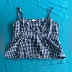 John Galt Blue Plaid Tank Top